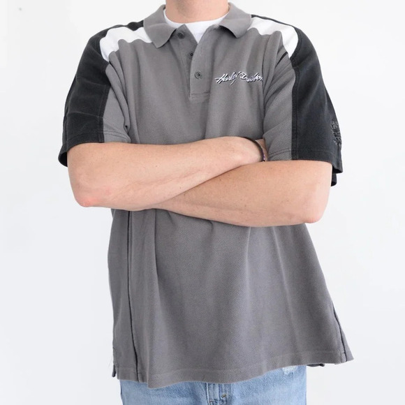 Harley-Davidson Grey Golf Shirt ~Large - Picture 3 of 12